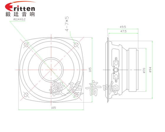 78mm15w內(nèi)磁全頻喇叭成品圖